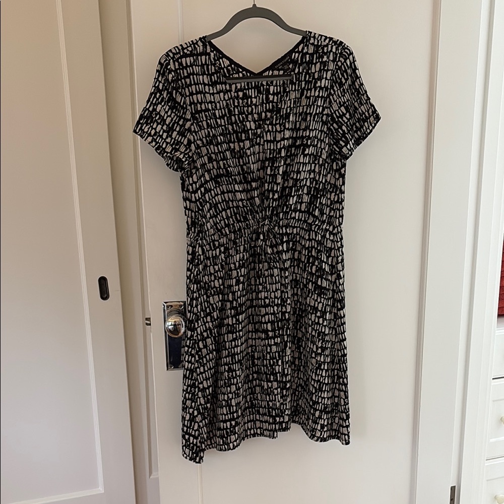 Eileen Fisher Silk Black and White Dress